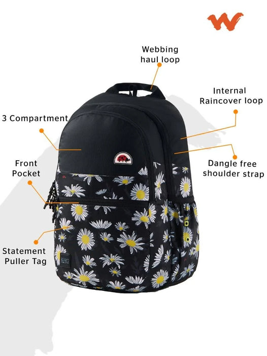 WIKI GIRL 1 Backpack 21.5 L - Daisy Black