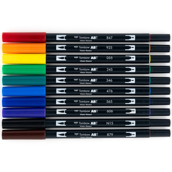 Tombow Dual Brush Pens Set of 10 (Primary)