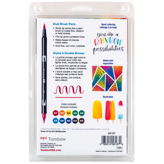 Tombow Dual Brush Pens Set of 10 (Primary)