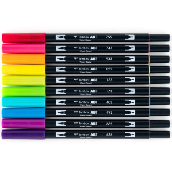 Tombow Dual Brush Pens Set of 10 (Bright)