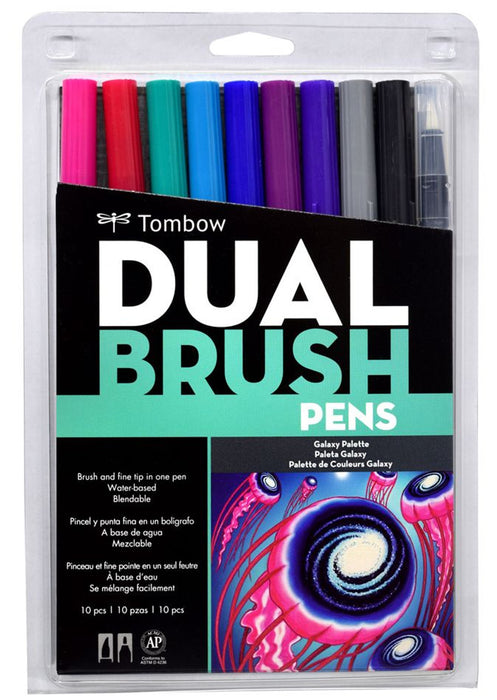 Tombow Dual Brush Pens Set Of 10 (Galaxy Colour)