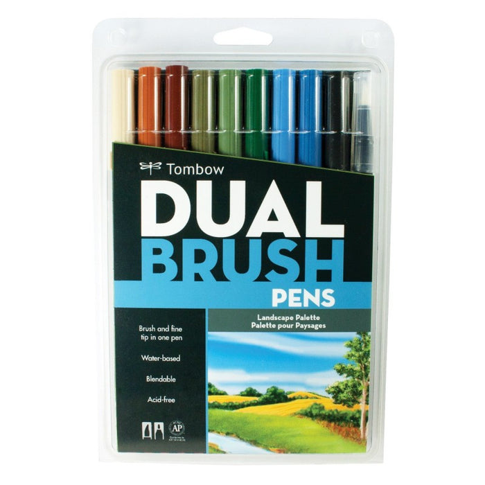 Tombow Dual Brush Pens Set of 10 (Landscape Colour)