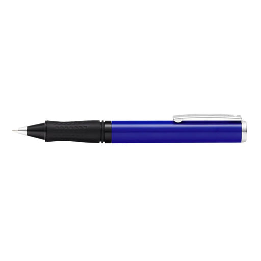 sheaffer-9201-pop-ballpoint-pen-blue-with-chrome-plated trim-side-view