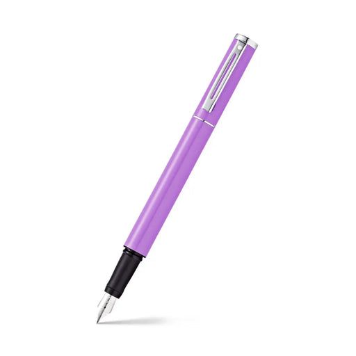 sheaffer-9203-pop-fountain-pen-lilac-with-chrome-plated-trim-front-view