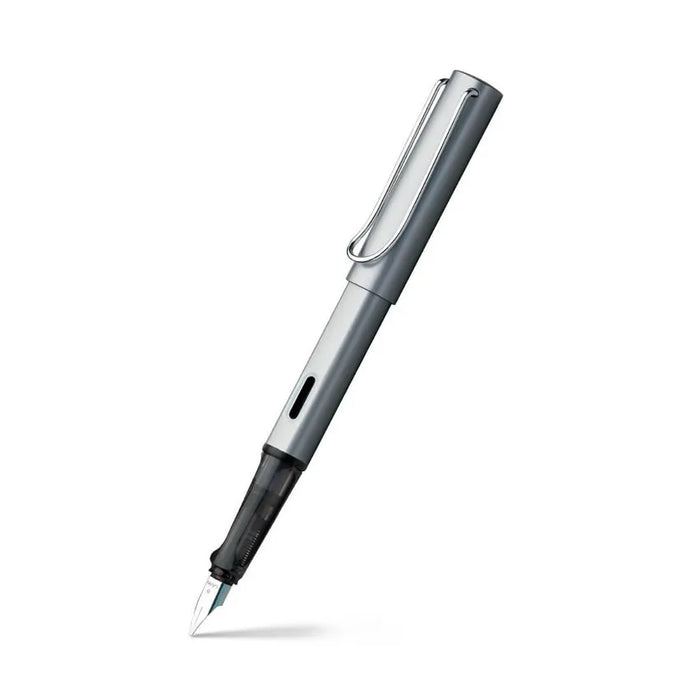 lamy-AL-star-026-chrome-metal-clip-fountain-pen-graphite-(M)-front-view