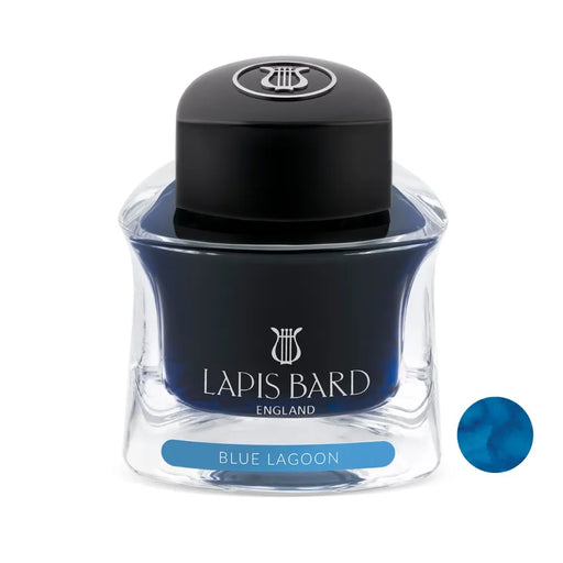 lapis-bard-ink-bottle-(50 ML)- blue-lagoon-front-view