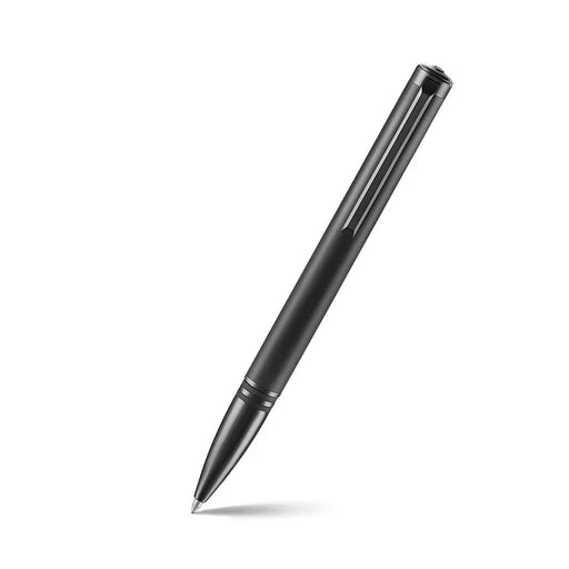 lapis-bard-contemporary-torque-ballpoint-pen-matte-black-with-shiny-black-trim-front-view