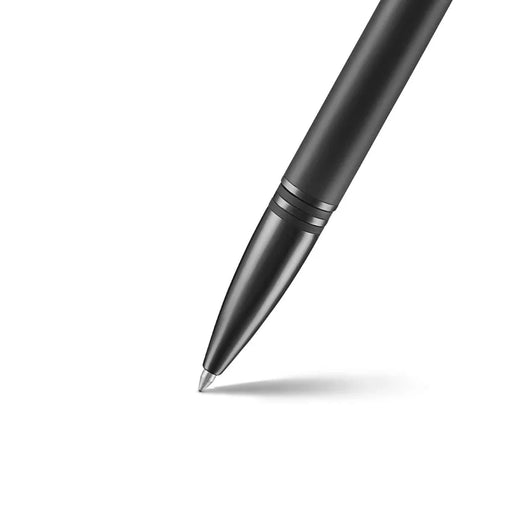 lapis-bard-contemporary-torque-ballpoint-pen-matte-black-with-shiny-black-trim-nib-view