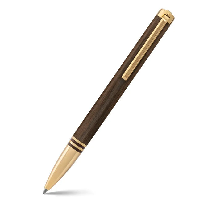 lapis-bard-contemporary-torque-hickory-ballpoint-pen-brown-with-gold-trims-front-view